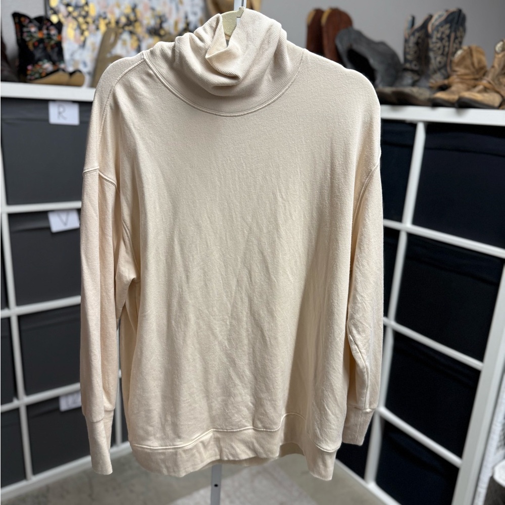 Athleta Balance Cinch Back Pullover Funnel Neck Turtleneck Sweatshirt